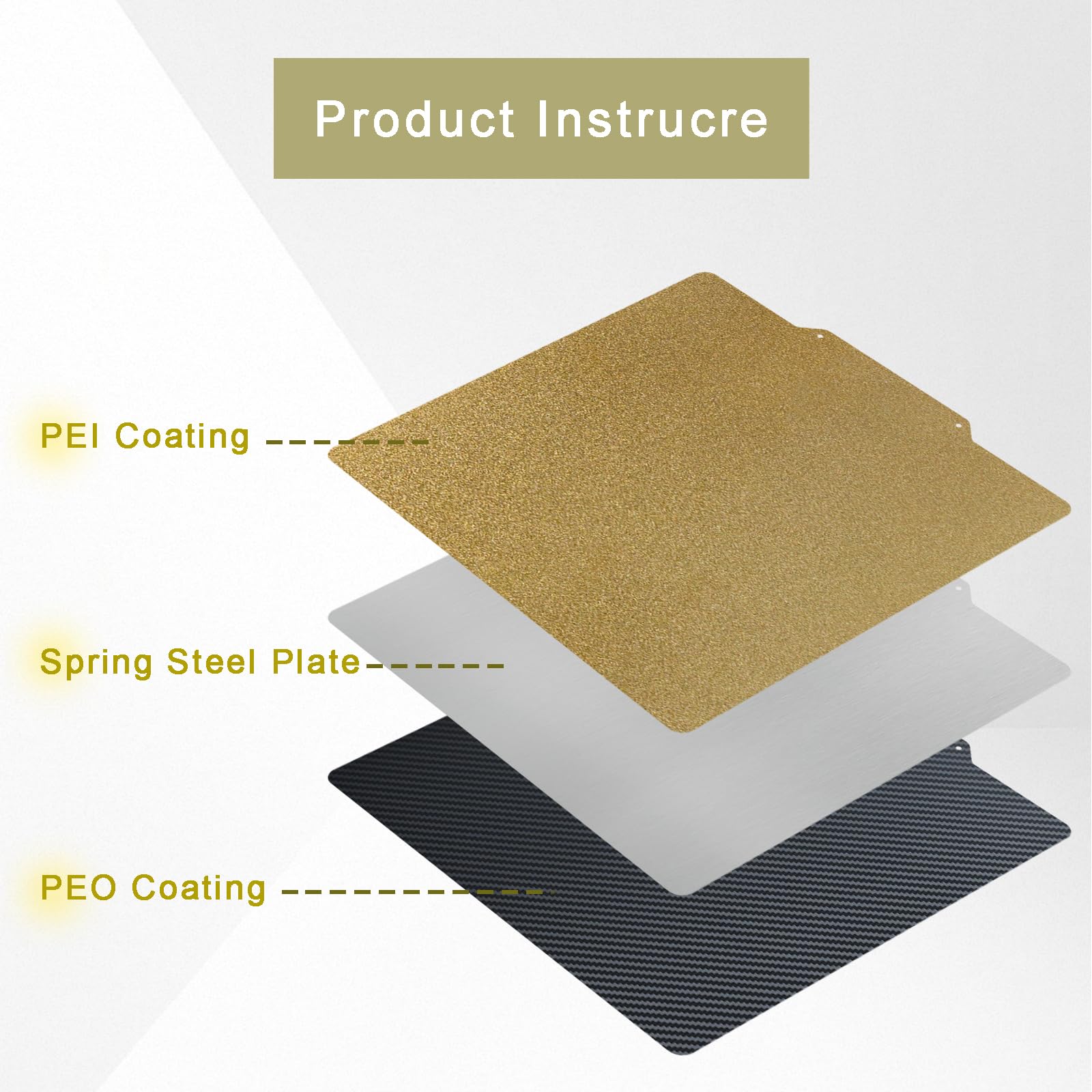 Ajoyib Textured Pei & Smooth Pet (Carbon Fiber Pattern) Print Bed Flexible Hot Bed Plate Compatible With Cr 10, Cr 10S Sidewinde